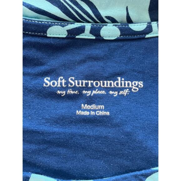 Soft Surrounding Womens M Blue Sleeveless Maxi Tropical Print Beach/Cruise FLAW - Picture 3 of 7